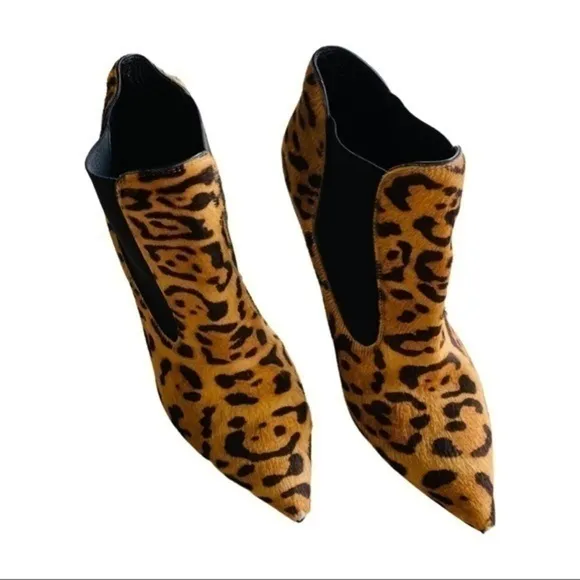 Ralph Lauren Purple Label $900 Women Tallen Leopard Hair Calf Ankle Boots