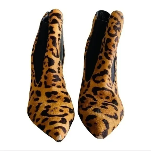 Ralph Lauren Purple Label $900 Women Tallen Leopard Hair Calf Ankle Boots