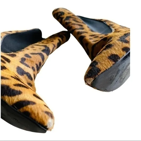 Ralph Lauren Purple Label $900 Women Tallen Leopard Hair Calf Ankle Boots