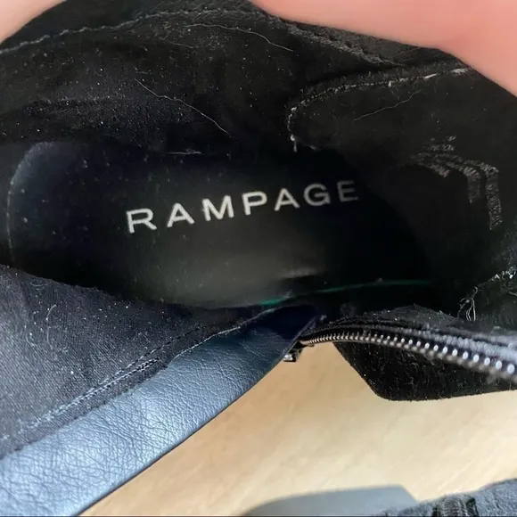 Rampage Lefthook Black Velvet Western Ankle Boots