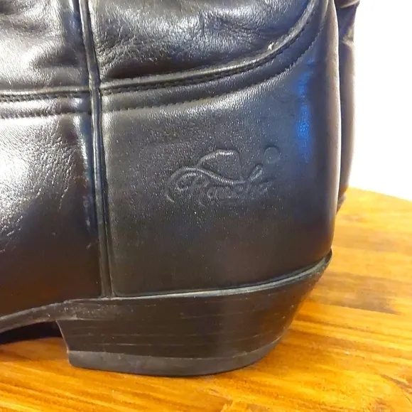Rancho Mens Black leather Snip toe Supple Cowboy boots western Neutral Sz.9EE