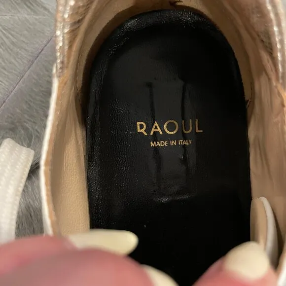 Raoul Leather Platform Lace Up Sneakers White 8.5