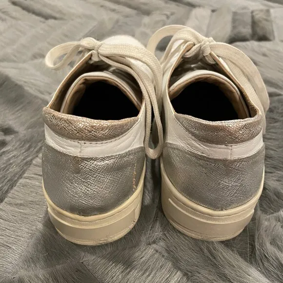 Raoul Leather Platform Lace Up Sneakers White 8.5