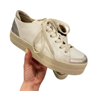 Raoul Leather Platform Lace Up Sneakers White 8.5
