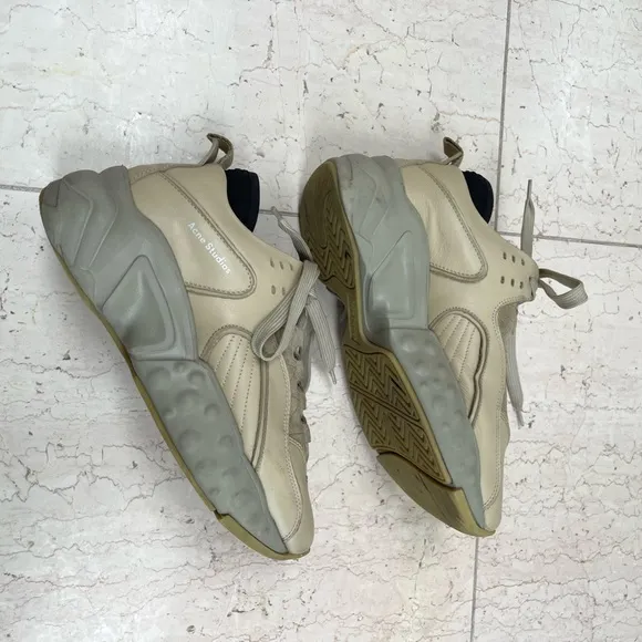 RARE Acne Studios Beige Manhattan Platform Sneakers