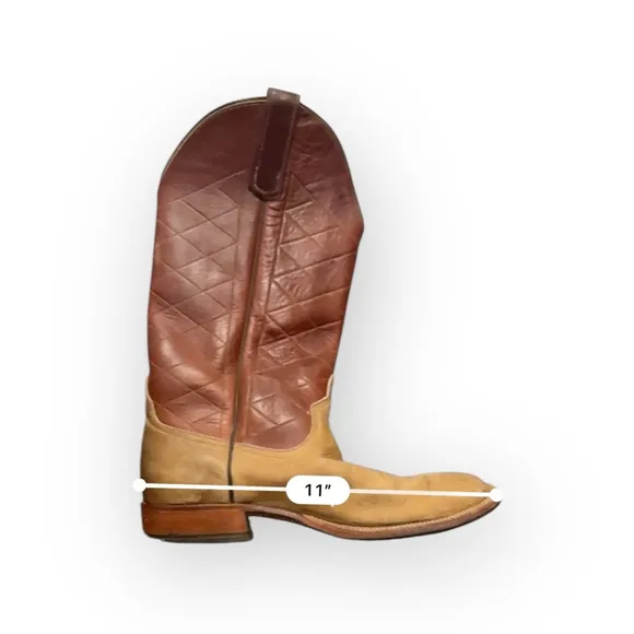 Rare AndeRare Anderson Bean Men’s Leather Tan Vamp/Sangria Wine Square Size 8.5B