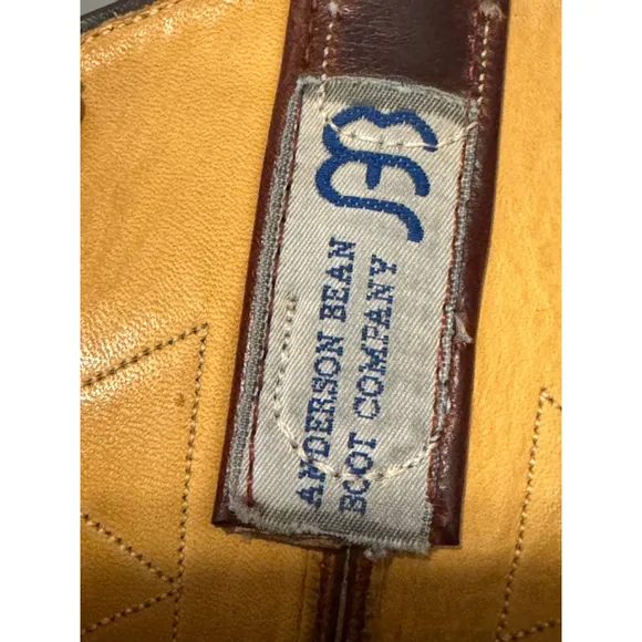 Rare AndeRare Anderson Bean Men’s Leather Tan Vamp/Sangria Wine Square Size 8.5B