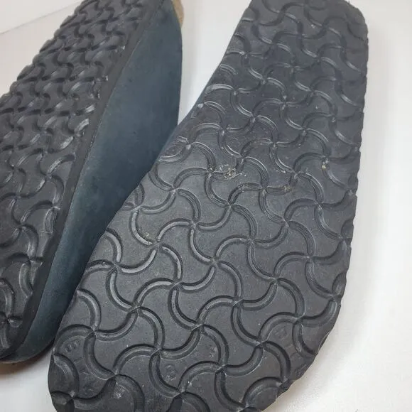 Rare Birkenstock Papillio Womens Sz 41/US 10 mule Clog Leather Navy Blue Green