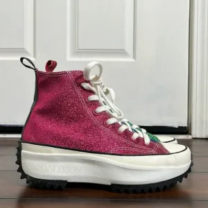 RARE Converse Run Star Hike Hi JW Anderson Glitter Platform  Sneakers W7…