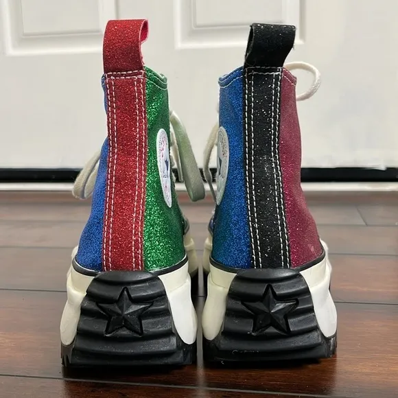 RARE Converse Run Star Hike Hi JW Anderson Glitter Platform  Sneakers W7…