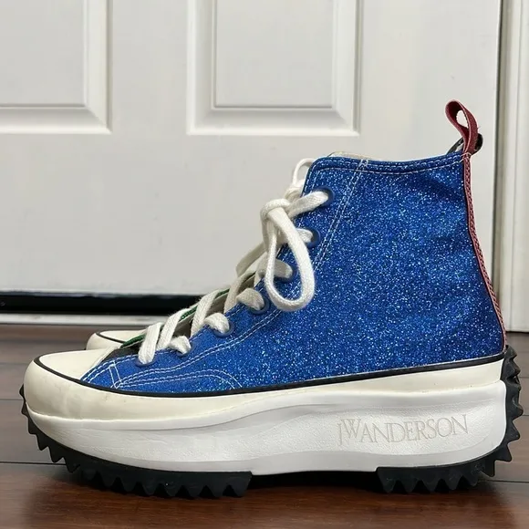 RARE Converse Run Star Hike Hi JW Anderson Glitter Platform  Sneakers W7…