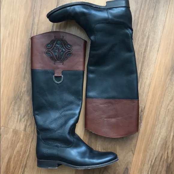Rare Frye Two Tone Melissa riding boots