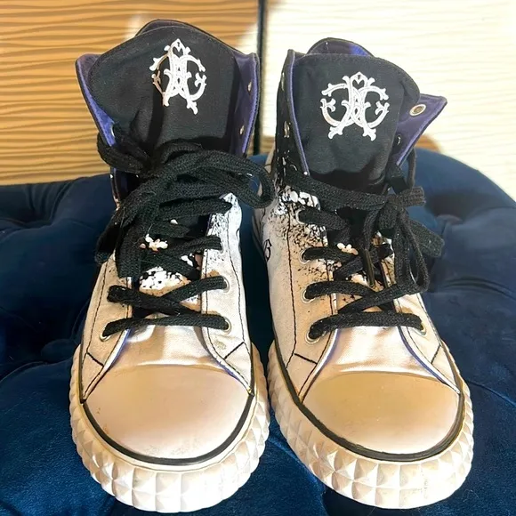 Rare Men’s AG Couture High-Top Canvas Sneakers, Sz 10