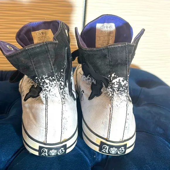 Rare Men’s AG Couture High-Top Canvas Sneakers, Sz 10
