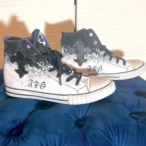 Rare Men’s AG Couture High-Top Canvas Sneakers, Sz 10
