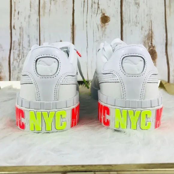 RARE PUMA Cali Bold Neon NYC Platform Sneakers new