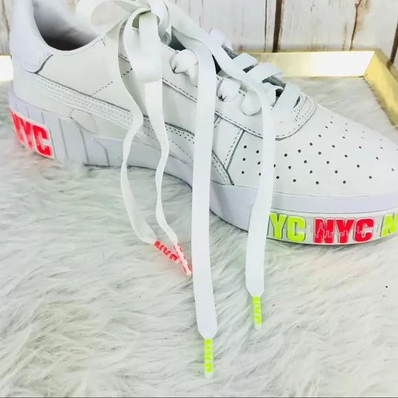 RARE PUMA Cali Bold Neon NYC Platform Sneakers new