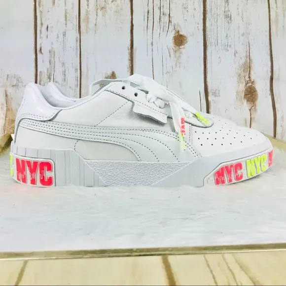RARE PUMA Cali Bold Neon NYC Platform Sneakers new