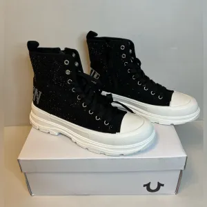 Rare- True Religion Women's Jannesa High Top Platform Rhinestone Sneakers
