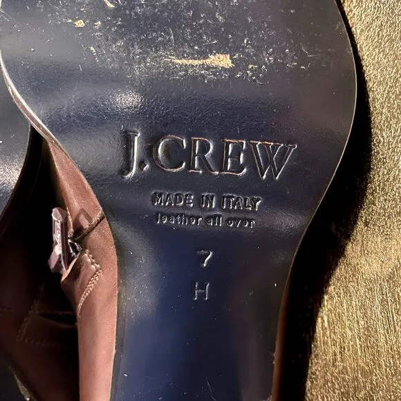 Rare Vintage Y2K J.Crew Brown Leather Ankle Boots | 7, Navy Leather Interior EUC