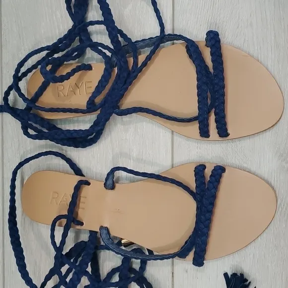 Raye Womens Sadie Braid Lace Up Gladiator Sandals shoes sz 6.5