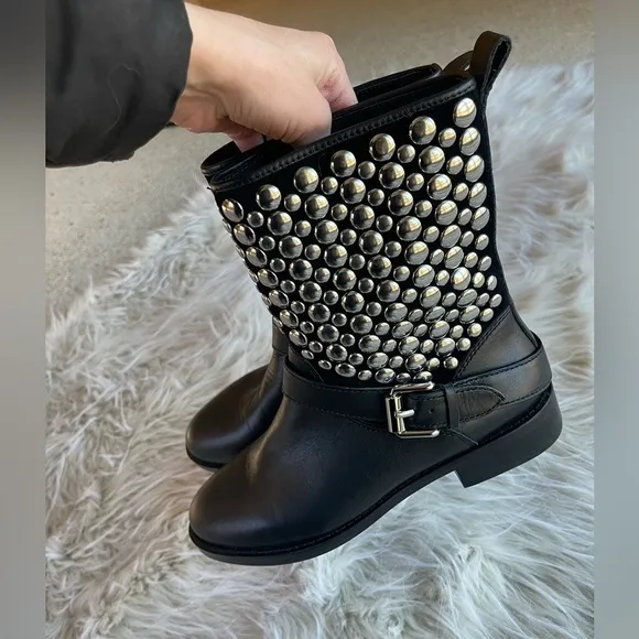 Rebecca Minkoff Saida Moto Leather Boots Size 6