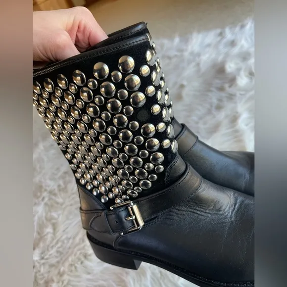 Rebecca Minkoff Saida Moto Leather Boots Size 6