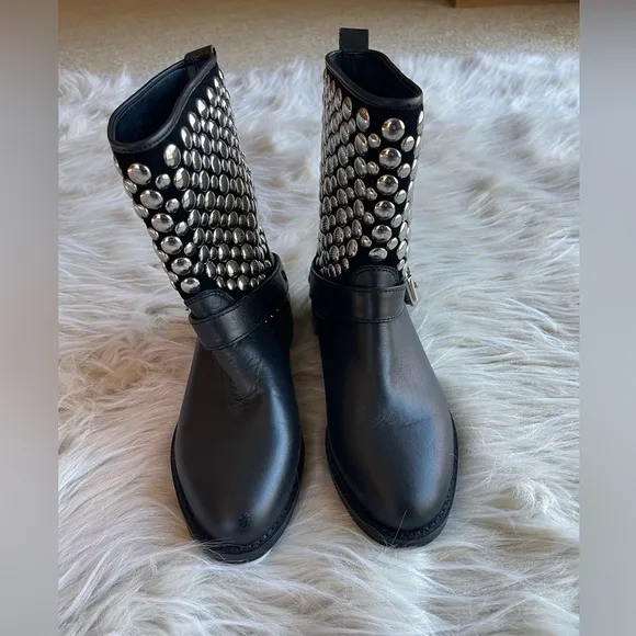 Rebecca Minkoff Saida Moto Leather Boots Size 6