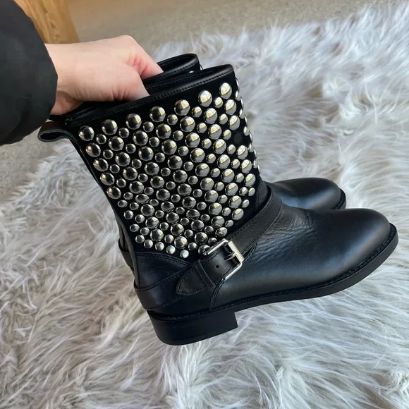 Rebecca Minkoff Saida Moto Leather Boots Size 6