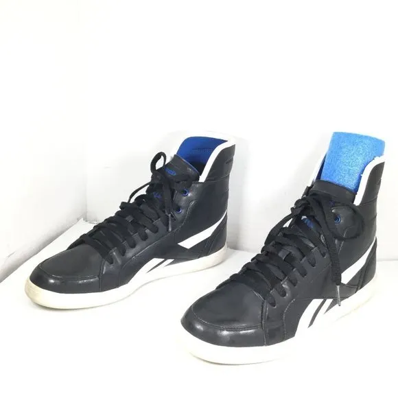 Rebook Men High Top Sneakers Black/White Size 8.5