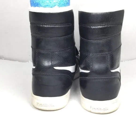 Rebook Men High Top Sneakers Black/White Size 8.5
