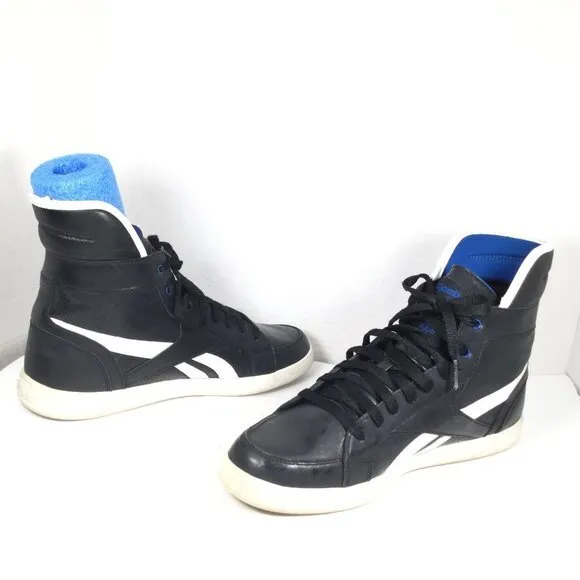 Rebook Men High Top Sneakers Black/White Size 8.5