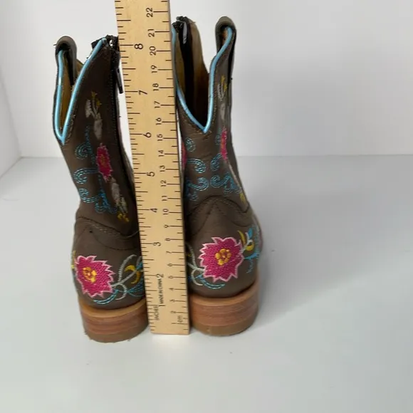 Red Hawk Boots Girls Chocolate Floral Boots