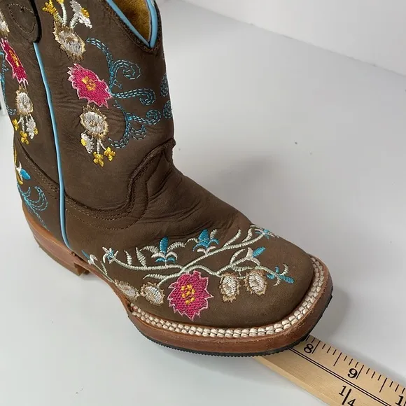 Red Hawk Boots Girls Chocolate Floral Boots