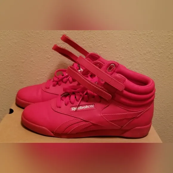 Red High-Top Reebok Classic Sneakers