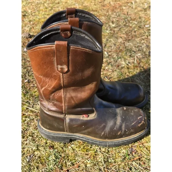 Red Wing Dynaforce US 11 D 1172 Pull On Soft Toe Brown Leather Work Boots