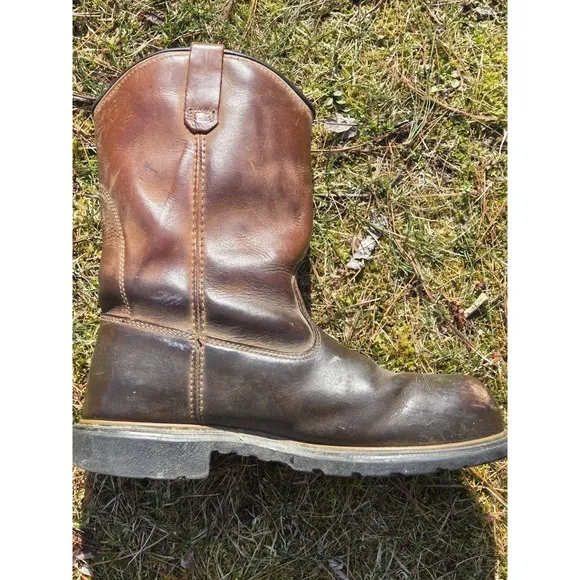 Red Wing Dynaforce US 11 D 1172 Pull On Soft Toe Brown Leather Work Boots