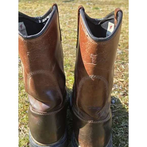 Red Wing Dynaforce US 11 D 1172 Pull On Soft Toe Brown Leather Work Boots