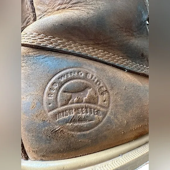 Red Wing Irish Setter 83614 Leather Safety Toe Work Boots Men's Size 9 D Brown