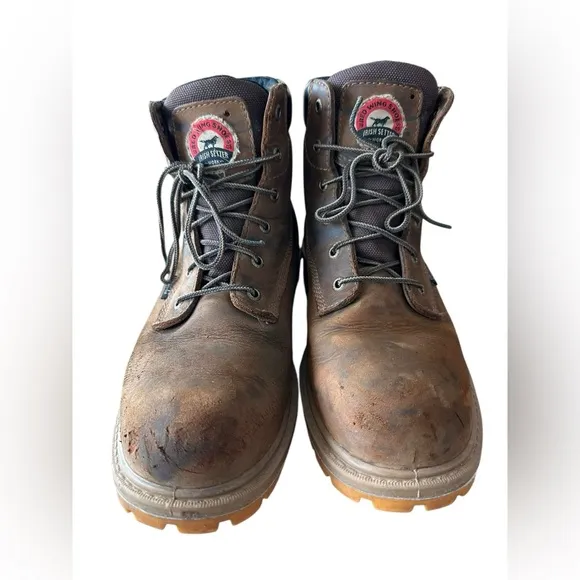Red Wing Irish Setter 83614 Leather Safety Toe Work Boots Men's Size 9 D Brown
