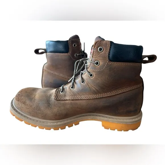 Red Wing Irish Setter 83614 Leather Safety Toe Work Boots Men's Size 9 D Brown