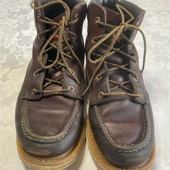 Red Wing Irish Setter Moc Toe Mens Work Boots Brown Leather Size 8 1/2