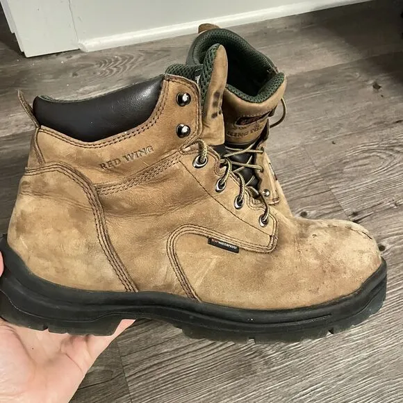 Red Wing King Soft Toe 6” Waterproof Work Boots Brown Leather SZ 14