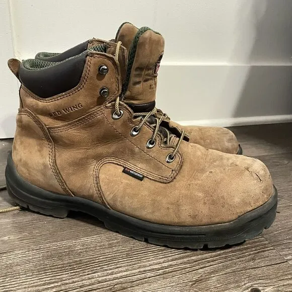 Red Wing King Soft Toe 6” Waterproof Work Boots Brown Leather SZ 14