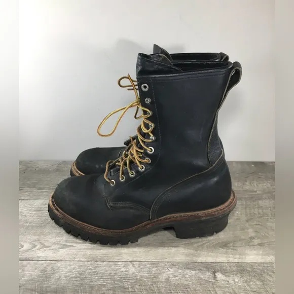 Red Wing Shoes #699 LoggerMax Soft Toe Logger Leather Work Men Vibram Boots 10.5