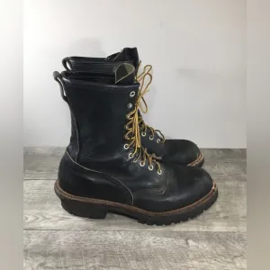 Red Wing Shoes #699 LoggerMax Soft Toe Logger Leather Work Men Vibram Boots 10.5