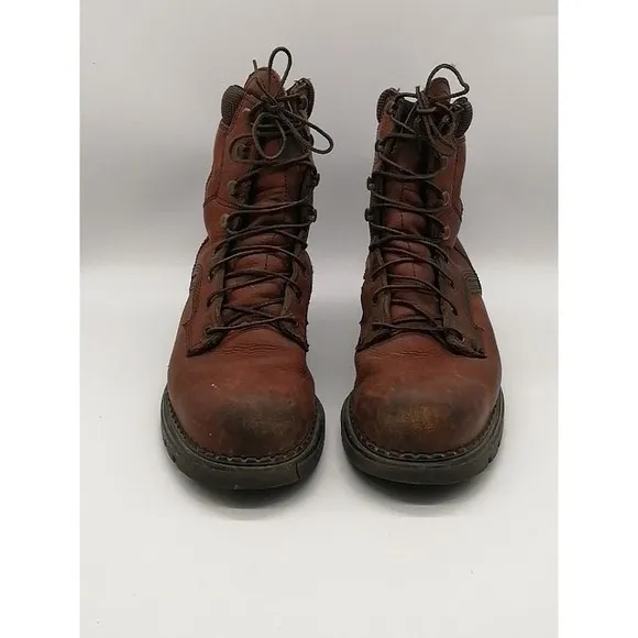 Red Wing Shoes Boots Mens Dyna Force Brown 9.5 Steel Toe Shoe Leather Work 938