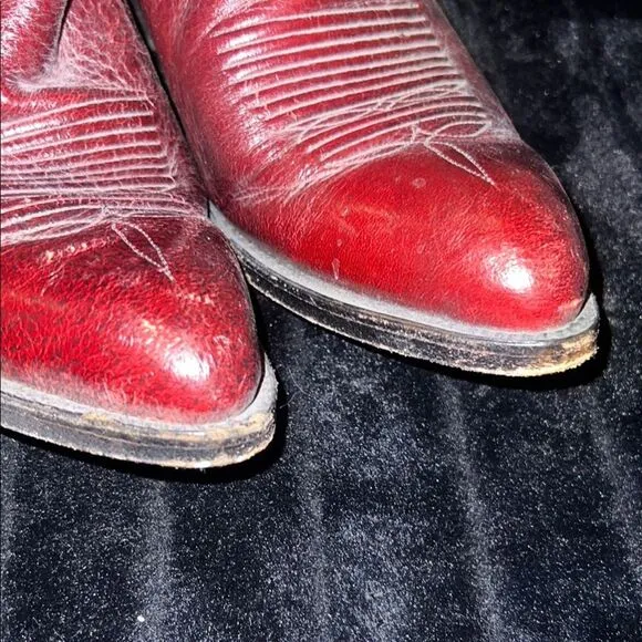 Red Leather Western Boots