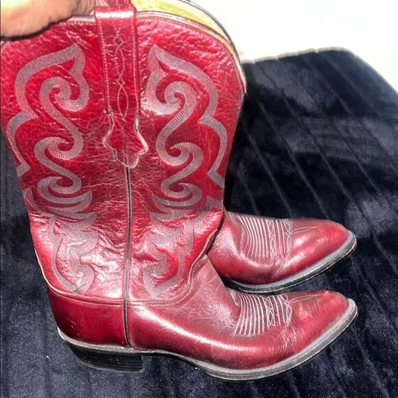 Red Leather Western Boots