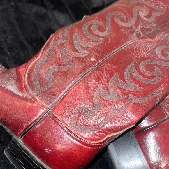 Red Leather Western Boots